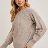 Bluivy - CREW NECK CABLE KNIT SWEATER
