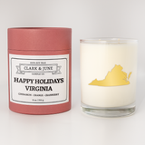 Clark & June Candle Co. - Happy Holidays 11oz Soy Holiday Candle All States