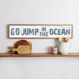 Rustic Marlin - Go Jump in the Ocean Framed Barn Wood Sign