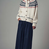 Urban Daizy - Fair Isle Nordic Toggle Knit Cardigan