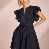 Strut & Bolt - Eyelet Cotton Lace Scallop Mini Dress