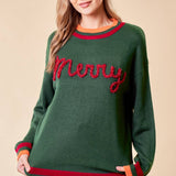 Doe and Rae - MERRY METALIC EMBROIDERY SWEATER TOP - 43998T