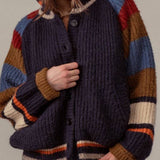 Urban Daizy - Chunky Rib-Knit Faux Fur Lined Cardigan