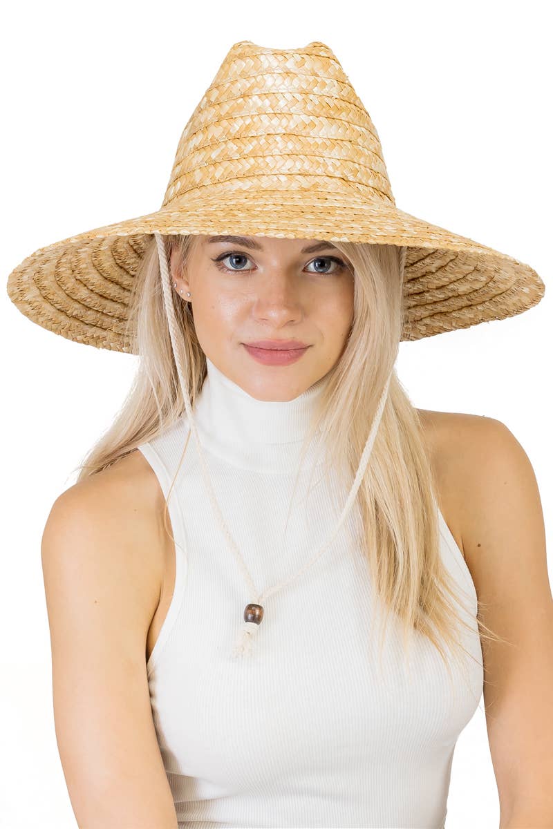 Cattleman Crown Dome Wheat Straw Lifeguard Hat