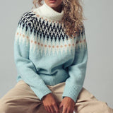 Urban Daizy - Fair Isle Knit Turtleneck Sweater