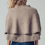 Urban Daizy - Wool Blend Button-Front Sweater Cape