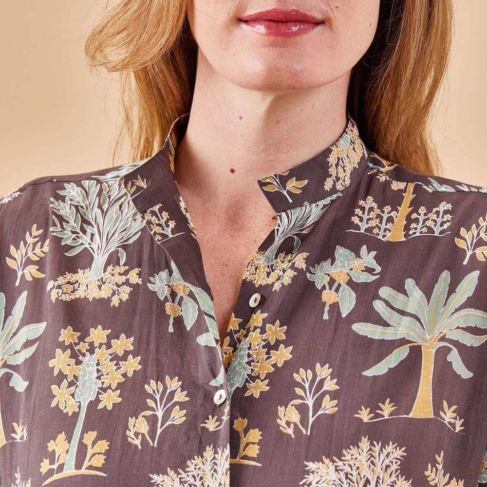 rockflowerpaper - ISLAND GREY Palm Shirt Dress