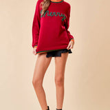 Doe and Rae - MERRY METALIC EMBROIDERY SWEATER TOP - 43998T
