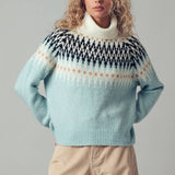Urban Daizy - Fair Isle Knit Turtleneck Sweater