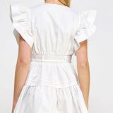 Strut & Bolt - Flutter Sleeve Poplin Mini Dress