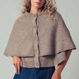 Urban Daizy - Wool Blend Button-Front Sweater Cape
