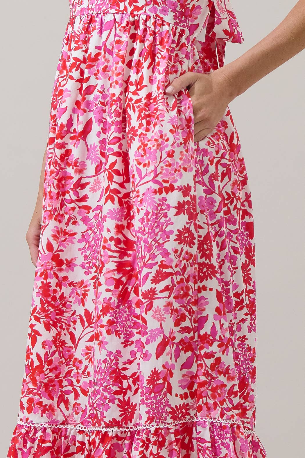 Sugarlips - Reidy Floral Mawar Ruffle Midi Dress