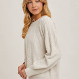 Bluivy - CREW NECK CABLE KNIT SWEATER