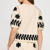 Strut & Bolt - Flower Embroidery Cotton Top