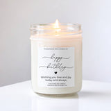 THE DANCING WICK CANDLES - Happy Birthday Gift Candle / Vanilla (Birthday) Cake Scent