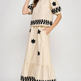 Strut & Bolt - Flower Embroidery Cotton Top