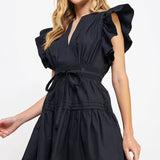 Strut & Bolt - Flutter Sleeve Poplin Mini Dress