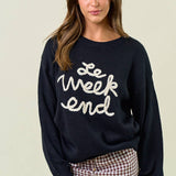Doe and Rae - LE WEEKEND EMBROIDERED OVERSIZED SWEATER - 43995T-5