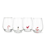 Abbott - Santa Icon Stemless Wine Glass-4.5"H(20oz)