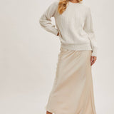 Bluivy - CREW NECK CABLE KNIT SWEATER