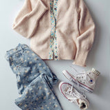 Urban Daizy - Floral Trim Wool Blend Cardigan