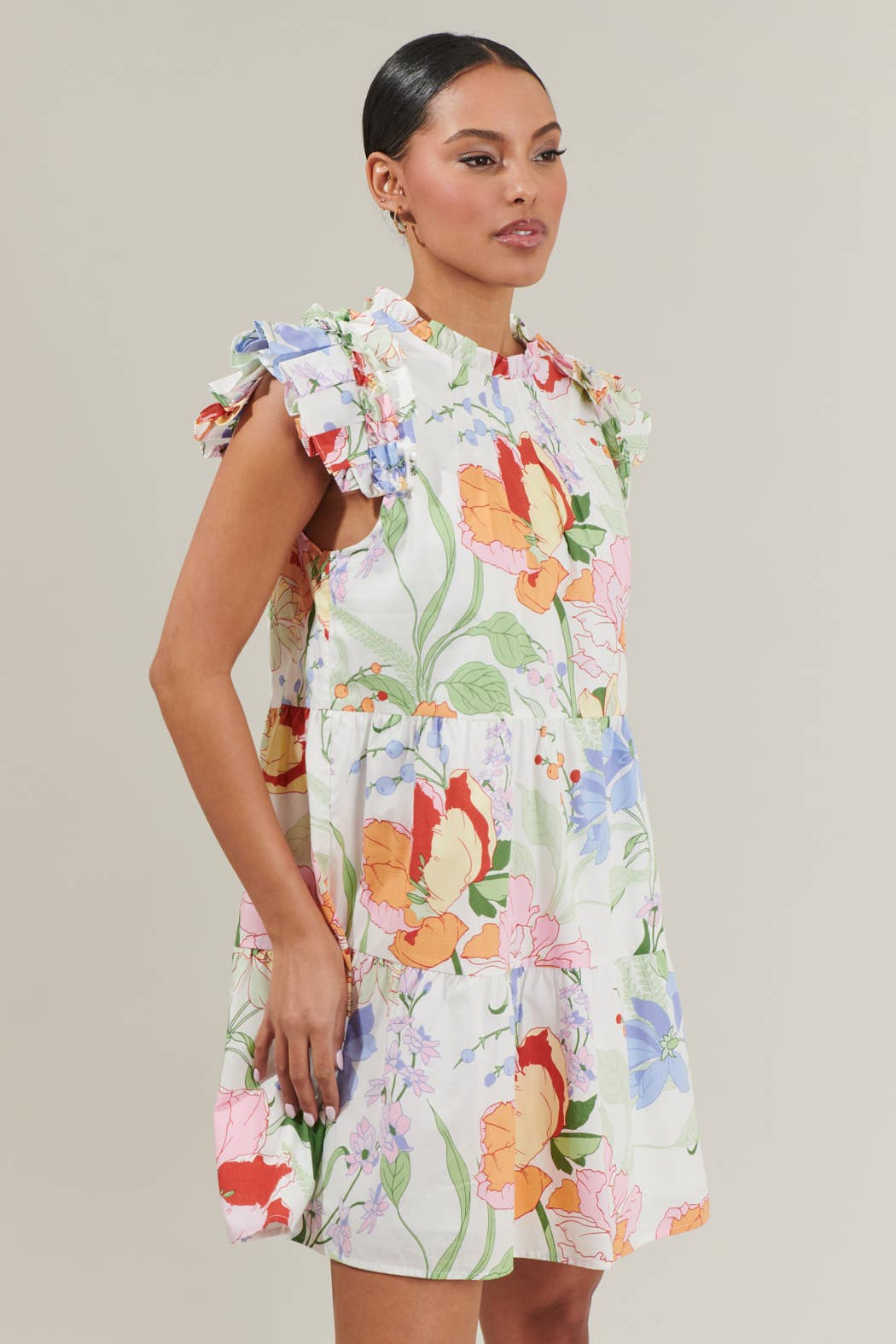 Sugarlips - Juliet Floral Garden Lauren Shift Mini Dress