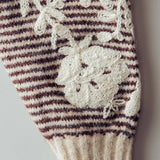 Urban Daizy - Floral Embroidered Striped Knit Sweater