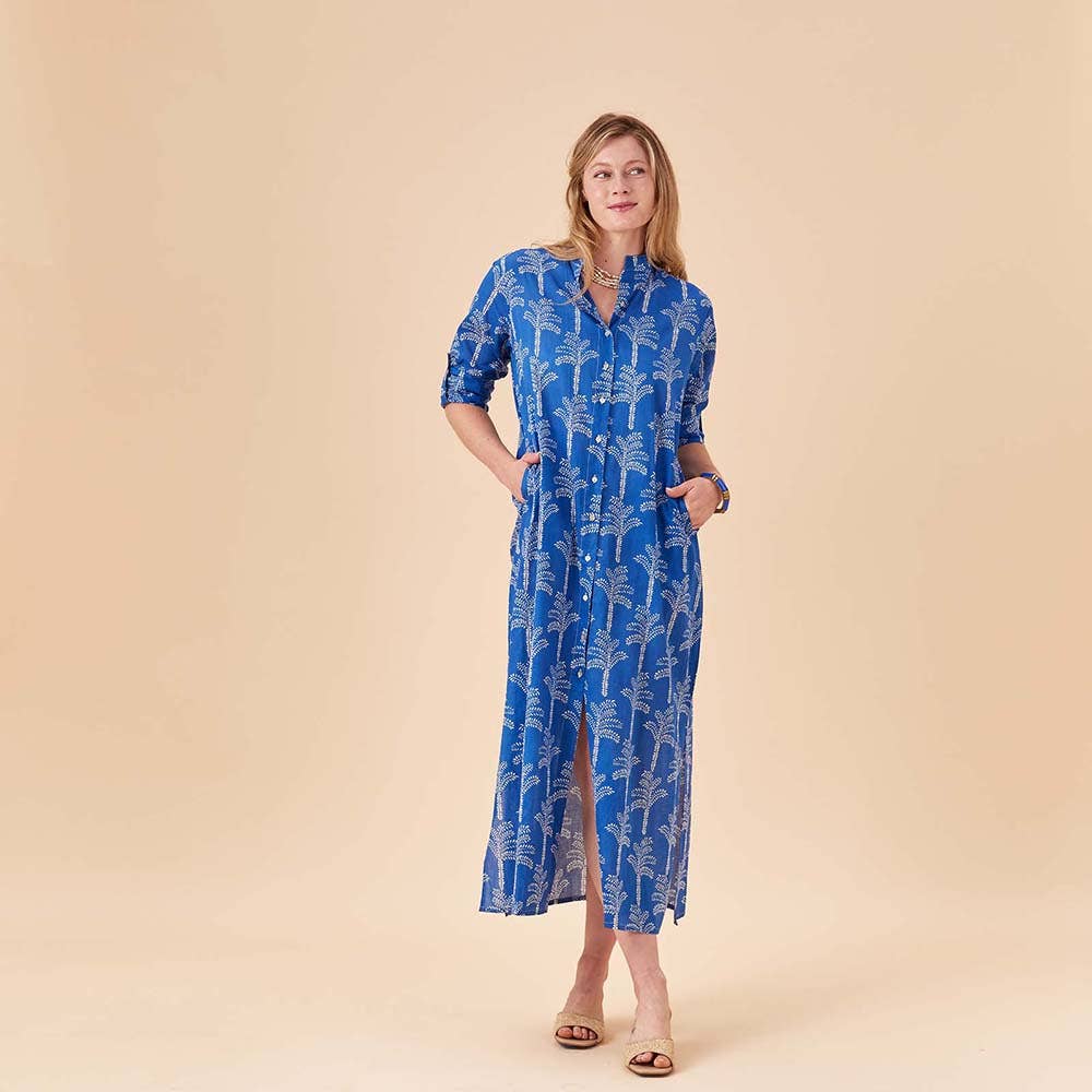 rockflowerpaper - PALMS BLUE Shirt Dress