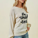 Doe and Rae - LE WEEKEND EMBROIDERED OVERSIZED SWEATER - 43995T-5