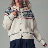 Urban Daizy - Fair Isle Nordic Toggle Knit Cardigan