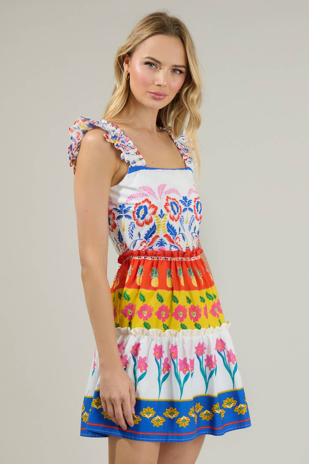 Sugarlips - Olympia Floral Ruffle Tiered Mini Dress