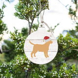 Rustic Marlin - Golden Santa Dog Bulb Ornament