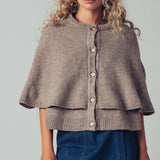 Urban Daizy - Wool Blend Button-Front Sweater Cape
