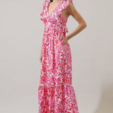 Sugarlips - Reidy Floral Mawar Ruffle Midi Dress