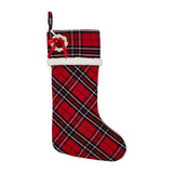 VHC Brands - Red and Black Tartan Plaid Stocking 11x18
