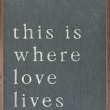 Where Love Lives Blue sign