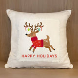 Happy Holidays / Natural Pillow