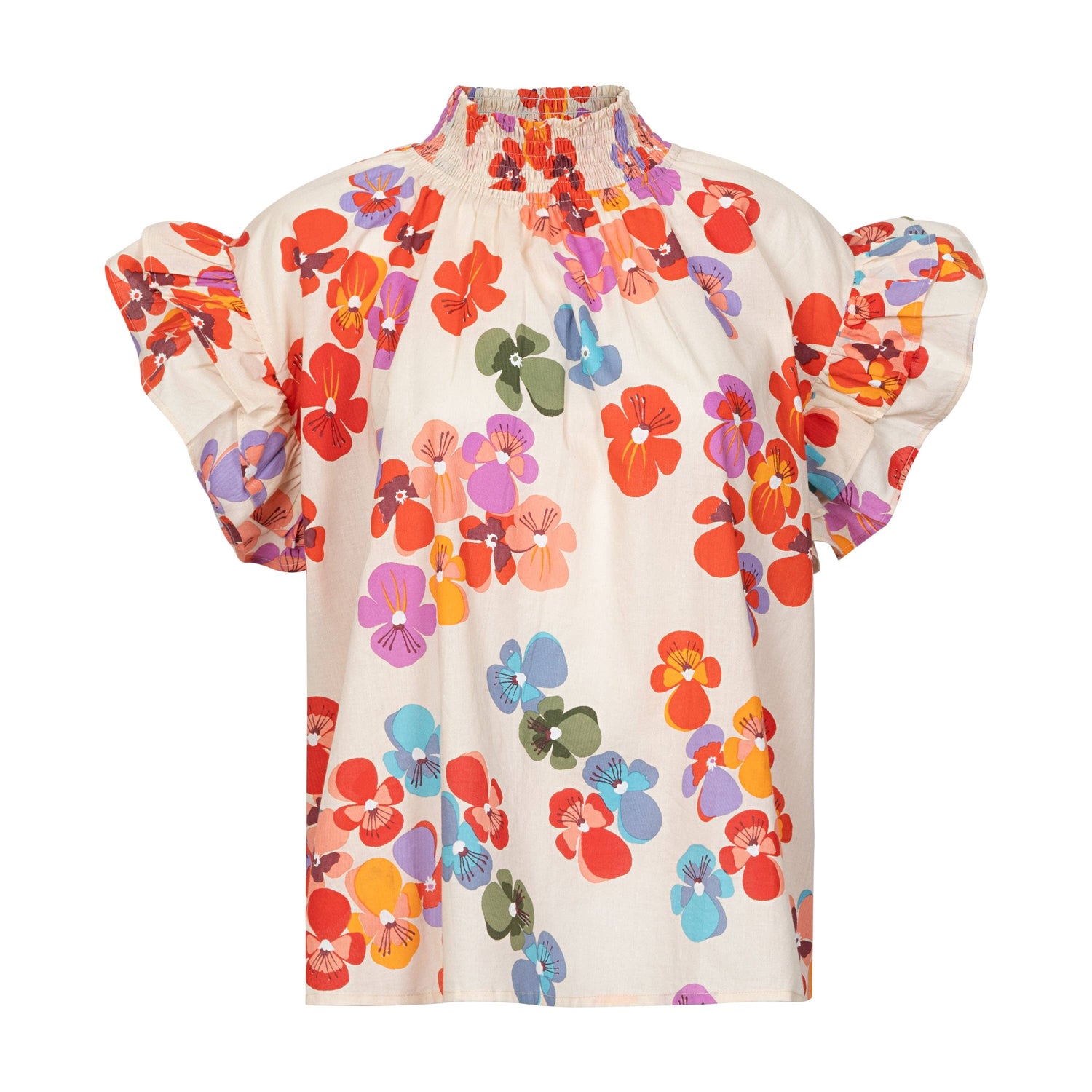 Sunshine Tienda - Rainbow Flower Flutter Top