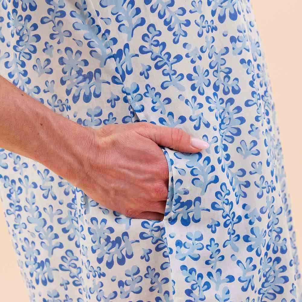 rockflowerpaper - FLORAL KELP OCEAN Button Down Beach Tunic