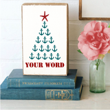 Rustic Marlin - Jersey Shore Anchor Tree Decorative Wooden Block