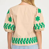 Strut & Bolt - Flower Embroidery Cotton Top