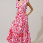 Sugarlips - Reidy Floral Mawar Ruffle Midi Dress