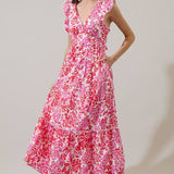 Sugarlips - Reidy Floral Mawar Ruffle Midi Dress