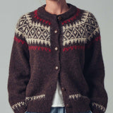 Urban Daizy - Fair Isle Nordic Toggle Knit Cardigan