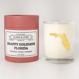 Clark & June Candle Co. - Happy Holidays 11oz Soy Holiday Candle All States
