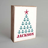 Rustic Marlin - Jersey Shore Anchor Tree Decorative Wooden Block