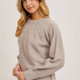 Bluivy - CREW NECK CABLE KNIT SWEATER