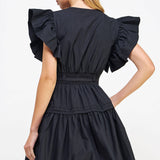 Strut & Bolt - Flutter Sleeve Poplin Mini Dress