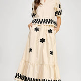 Strut & Bolt - Flower Embroidery Cotton Top