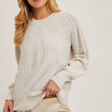 Bluivy - CREW NECK CABLE KNIT SWEATER